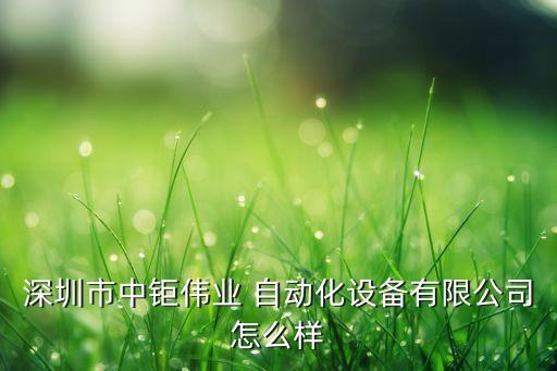 深圳市中鉅偉業(yè) 自動(dòng)化設(shè)備有限公司怎么樣