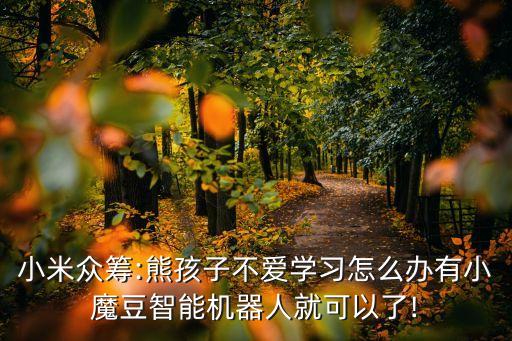 小米眾籌:熊孩子不愛學(xué)習(xí)怎么辦有小魔豆智能機(jī)器人就可以了!
