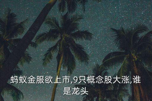 螞蟻金服欲上市,9只概念股大漲,誰是龍頭