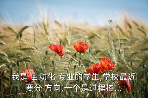 我是 自動(dòng)化 專業(yè)的學(xué)生,學(xué)校最近要分 方向,一個(gè)是過程控...