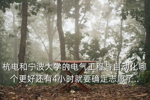 杭電和寧波大學的電氣工程與自動化哪個更好還有4小時就要確定志愿了...