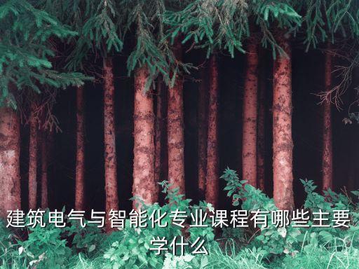 建筑電氣與智能化專業(yè)課程有哪些主要學(xué)什么