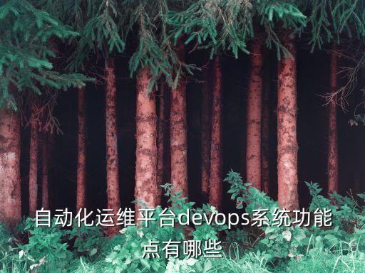 自動化運維平臺devops系統(tǒng)功能點有哪些
