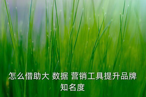 怎么借助大 數(shù)據(jù) 營銷工具提升品牌知名度