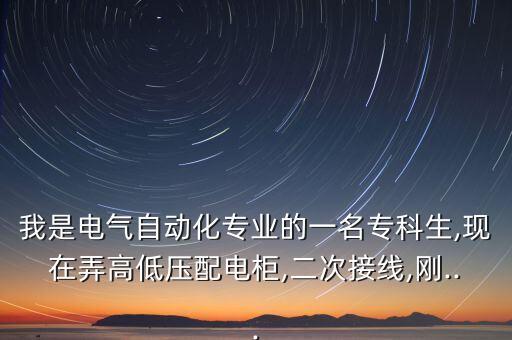 我是電氣自動化專業(yè)的一名專科生,現(xiàn)在弄高低壓配電柜,二次接線,剛...