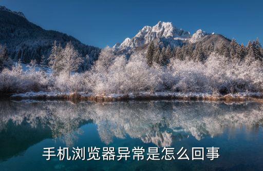 手機(jī)瀏覽器異常是怎么回事
