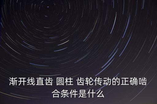 漸開線直齒 圓柱 齒輪傳動(dòng)的正確嚙合條件是什么
