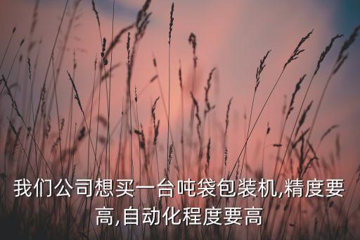 我們公司想買一臺噸袋包裝機(jī),精度要高,自動化程度要高