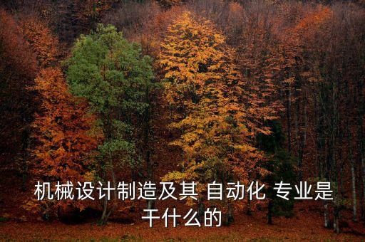  機械設計制造及其 自動化 專業(yè)是干什么的