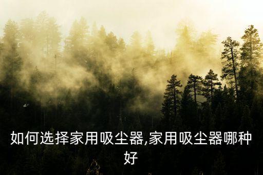 如何選擇家用吸塵器,家用吸塵器哪種好