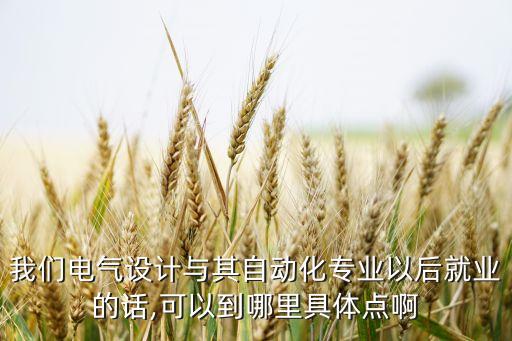 我們電氣設(shè)計與其自動化專業(yè)以后就業(yè)的話,可以到哪里具體點啊