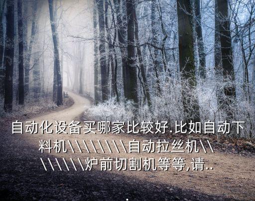自動化設備買哪家比較好.比如自動下料機\\\\\\\\自動拉絲機\\\\\\\\爐前切割機等等,請...