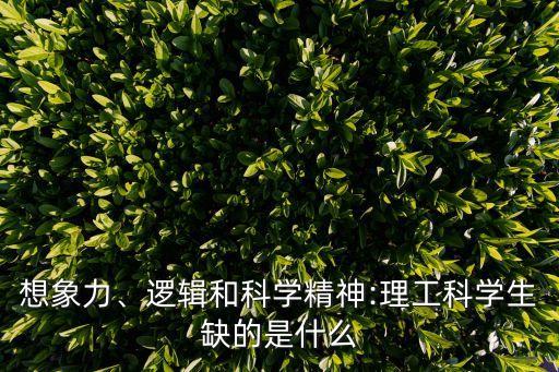 想象力、邏輯和科學(xué)精神:理工科學(xué)生缺的是什么