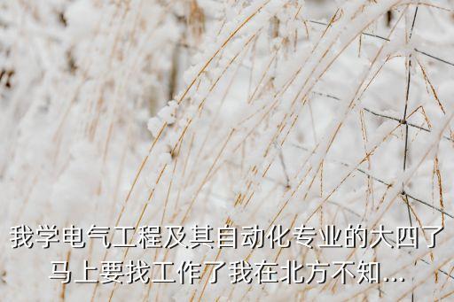 我學(xué)電氣工程及其自動(dòng)化專業(yè)的大四了馬上要找工作了我在北方不知...