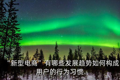 “新型電商”有哪些發(fā)展趨勢(shì)如何構(gòu)成用戶的行為習(xí)慣