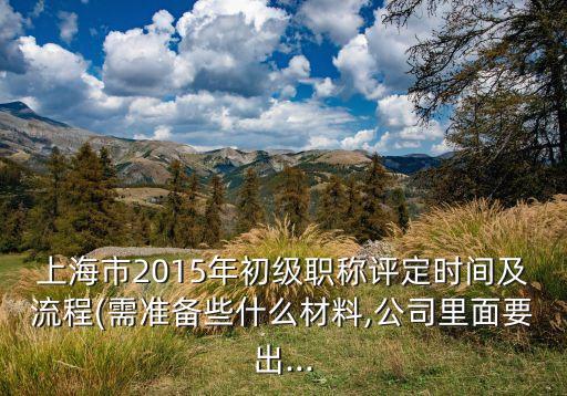 上海市2015年初級(jí)職稱評(píng)定時(shí)間及流程(需準(zhǔn)備些什么材料,公司里面要出...