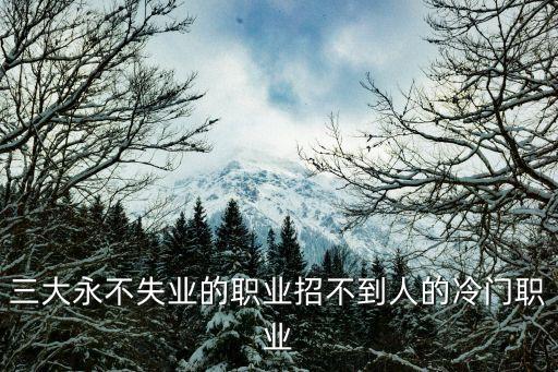 三大永不失業(yè)的職業(yè)招不到人的冷門(mén)職業(yè)