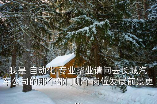 我是 自動化 專業(yè)畢業(yè)請問去長城汽車公司的那個部門哪個崗位發(fā)展前景更...