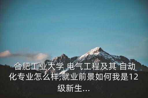 合肥工業(yè)大學(xué) 電氣工程及其 自動化專業(yè)怎么樣,就業(yè)前景如何我是12級新生...