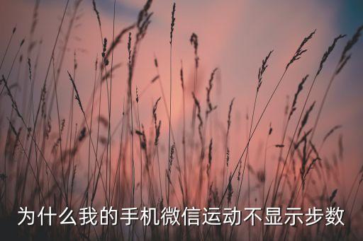 為什么我的手機微信運動不顯示步數(shù)
