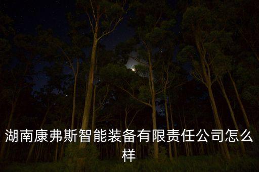 湖南康弗斯智能裝備有限責(zé)任公司怎么樣