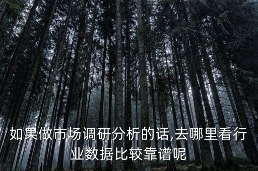 如果做市場(chǎng)調(diào)研分析的話(huà),去哪里看行業(yè)數(shù)據(jù)比較靠譜呢