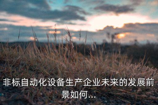 非標自動化設(shè)備生產(chǎn)企業(yè)未來的發(fā)展前景如何...