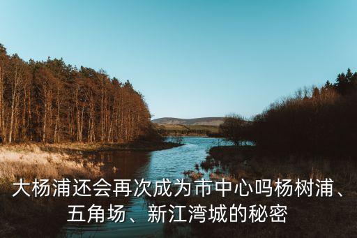 大楊浦還會(huì)再次成為市中心嗎楊樹(shù)浦、五角場(chǎng)、新江灣城的秘密