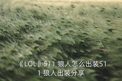 lol新版狼人數(shù)據(jù),新版lol狼人出裝