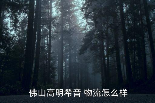  佛山高明希音 物流怎么樣