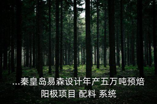 ...秦皇島易森設(shè)計年產(chǎn)五萬噸預焙陽極項目 配料 系統(tǒng)