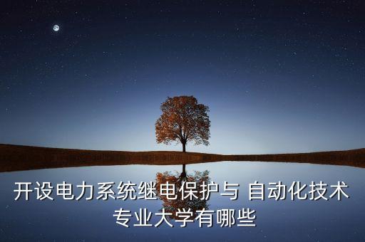 開設(shè)電力系統(tǒng)繼電保護與 自動化技術(shù) 專業(yè)大學(xué)有哪些
