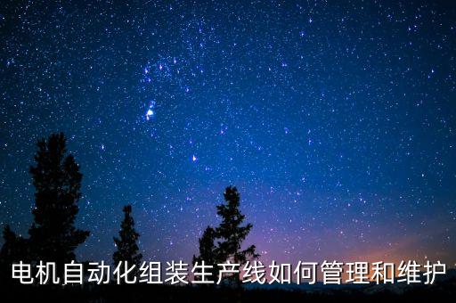 電機(jī)自動(dòng)化組裝生產(chǎn)線如何管理和維護(hù)