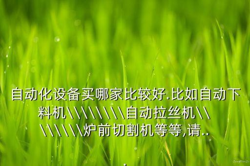 自動化設(shè)備買哪家比較好.比如自動下料機(jī)\\\\\\\\自動拉絲機(jī)\\\\\\\\爐前切割機(jī)等等,請...