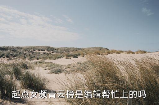 起點女頻青云榜是編輯幫忙上的嗎