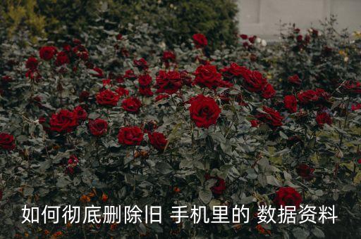 如何徹底刪除舊 手機(jī)里的 數(shù)據(jù)資料
