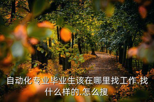 自動(dòng)化專業(yè)畢業(yè)生該在哪里找工作.找什么樣的.怎么搜