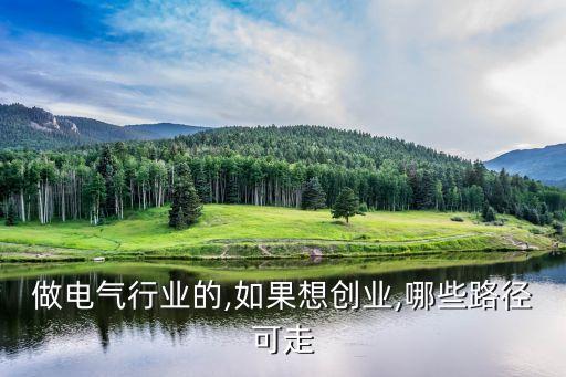 做電氣行業(yè)的,如果想創(chuàng)業(yè),哪些路徑可走