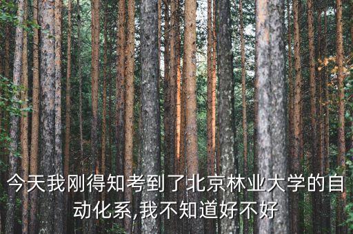 今天我剛得知考到了北京林業(yè)大學的自動化系,我不知道好不好