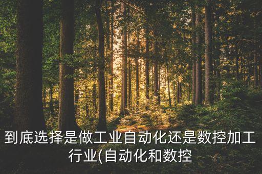 到底選擇是做工業(yè)自動(dòng)化還是數(shù)控加工行業(yè)(自動(dòng)化和數(shù)控