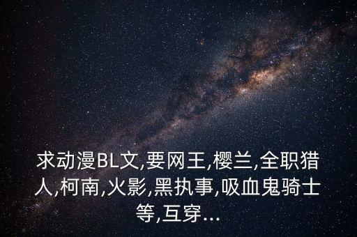 求動(dòng)漫BL文,要網(wǎng)王,櫻蘭,全職獵人,柯南,火影,黑執(zhí)事,吸血鬼騎士等,互穿...