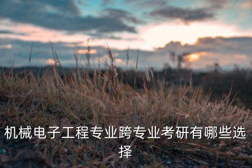 機械電子工程專業(yè)跨專業(yè)考研有哪些選擇
