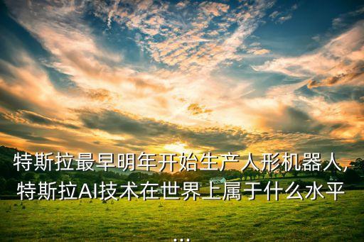 特斯拉最早明年開始生產(chǎn)人形機器人,特斯拉AI技術(shù)在世界上屬于什么水平...