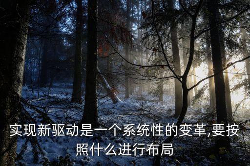 實現(xiàn)新驅(qū)動是一個系統(tǒng)性的變革,要按照什么進行布局