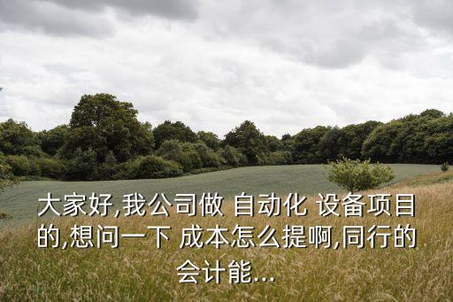 大家好,我公司做 自動(dòng)化 設(shè)備項(xiàng)目的,想問(wèn)一下 成本怎么提啊,同行的會(huì)計(jì)能...