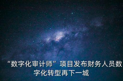 “數(shù)字化審計師”項目發(fā)布財務(wù)人員數(shù)字化轉(zhuǎn)型再下一城