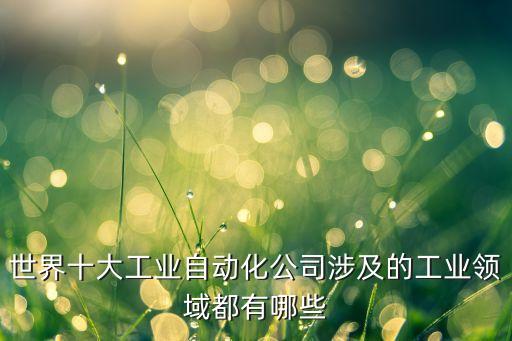 世界十大工業(yè)自動(dòng)化公司涉及的工業(yè)領(lǐng)域都有哪些