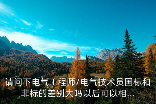 請(qǐng)問下電氣工程師/電氣技術(shù)員國(guó)標(biāo)和非標(biāo)的差別大嗎以后可以相...