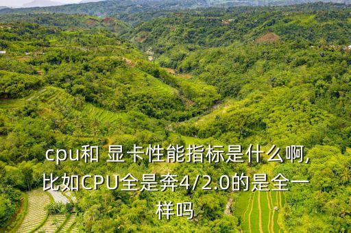  cpu和 顯卡性能指標(biāo)是什么啊,比如CPU全是奔4/2.0的是全一樣嗎