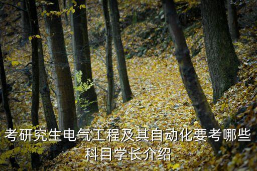 考研究生電氣工程及其自動(dòng)化要考哪些科目學(xué)長介紹
